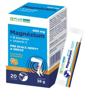 Magnézium 400 mg + B komplex + vitamín C, 20 vrecúšok